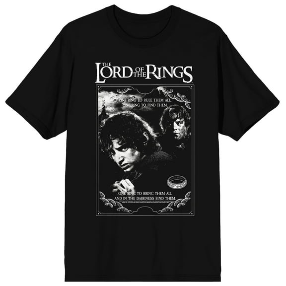 Lord of the Rings Stylized Poster Art Men's Black Short Sleeve Tee-XS