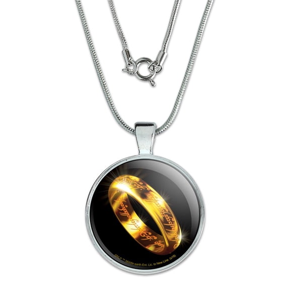 Lord of the Rings The One Ring 1" Pendant with Sterling Silver Plated Chain