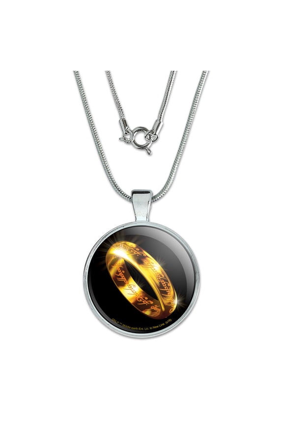Lord of the Rings The One Ring 1" Pendant with Sterling Silver Plated Chain