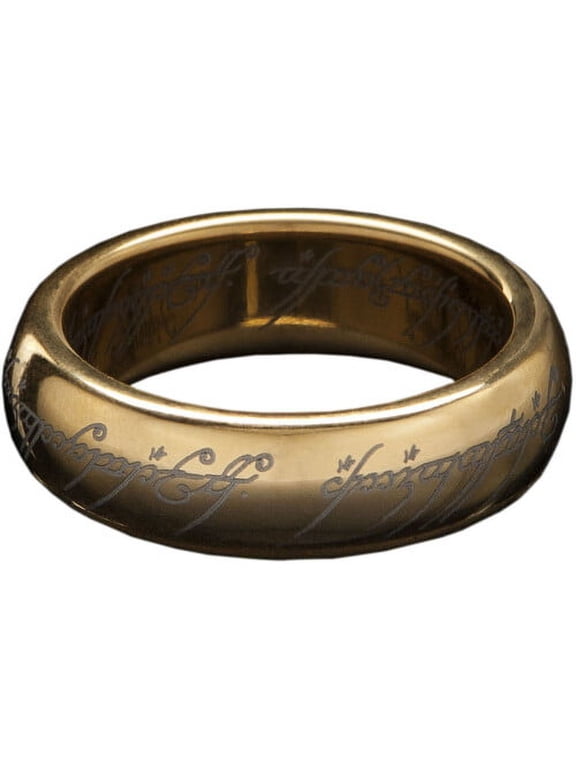 Lord of the Rings The One Ring (with runes) - Gold Plated Tungsten,Size 13