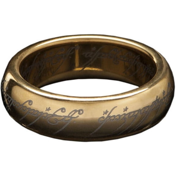 Lord of the Rings The One Ring (with runes) - Gold Plated Tungsten,Size 6
