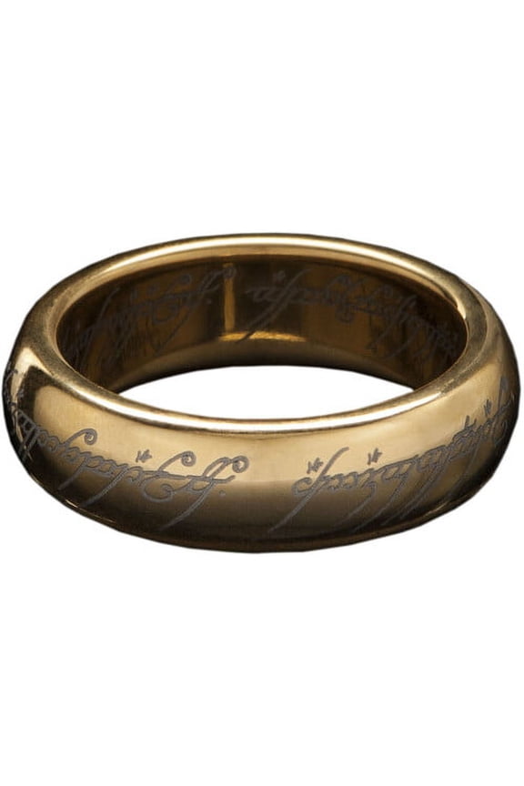 Lord of the Rings The One Ring (with runes) - Gold Plated Tungsten,Size 7