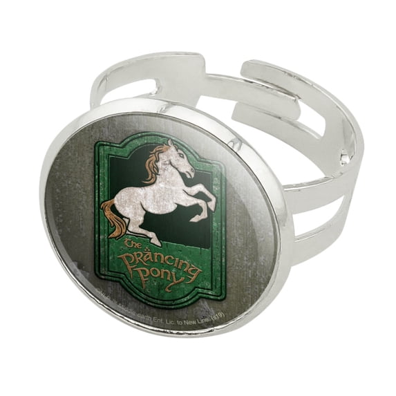 Lord of the Rings The Prancing Pony Silver Plated Adjustable Novelty Ring