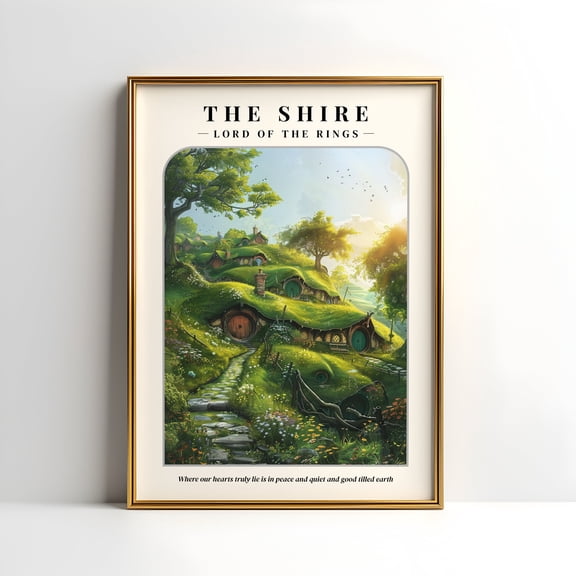 Lord of the Rings The Shire Digital Print Poster | Lord of the Rings Merch | Lord of the Rings Decor Gift Ideas