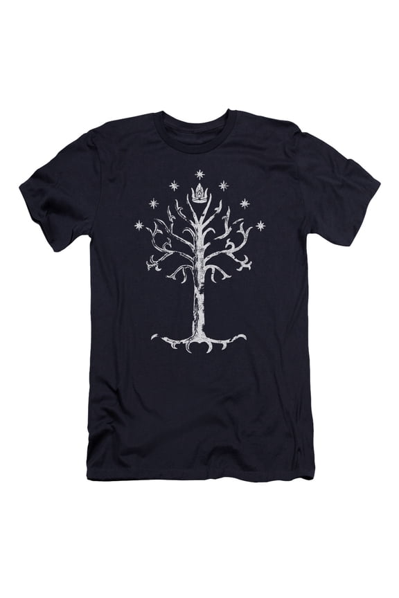 Lord of the Rings Tree Of Gondor Premium Canvas Adult Slim Fit 30/1 T-Shirt Navy
