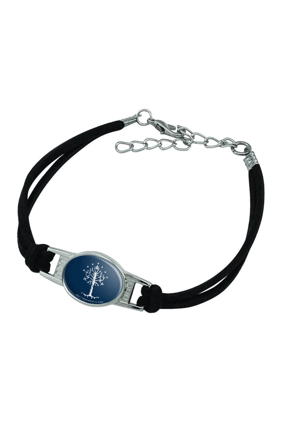 Lord of the Rings Tree of Gondor Novelty Suede Leather Metal Bracelet