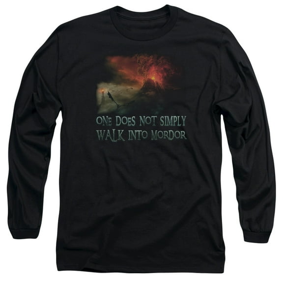 Lord of the Rings Walk In Mordor Long Sleeve Adult 18/1 T-Shirt Black
