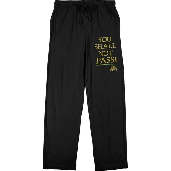 Lord of the Rings You Shall Not Pass Men's Black Sleep Pajama Pants-Medium
