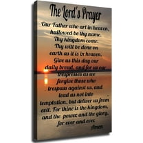 The Lord''s Prayer Bible Our Father Scripture Quote Christian Poster Canvas Wall Art Living Room Wall Art Bedroom Decor Prints Pictures. (12x18inch-No Framed)