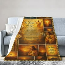 The Lord's Prayer Blanket for Women Men, Christian Gifts for Women Faith Inspirational Religious Scripture Blanket with Bible Verses, Jesus Flannel Throw Blankets for Bed Couch 50x40