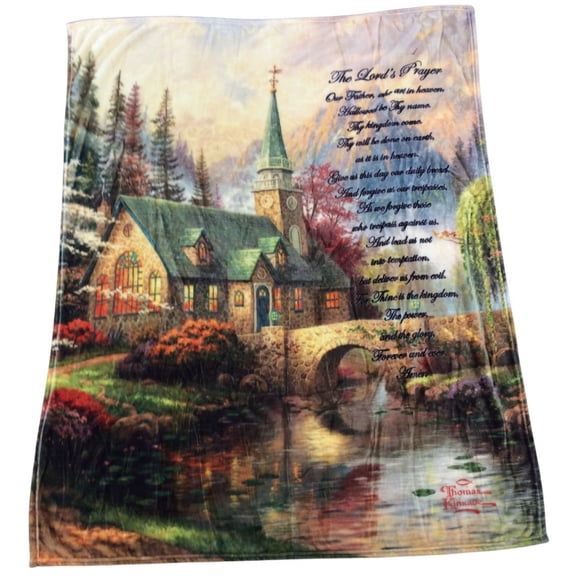 Lord's Prayer Inspirational Plush Throw Blanket 50"x60"
