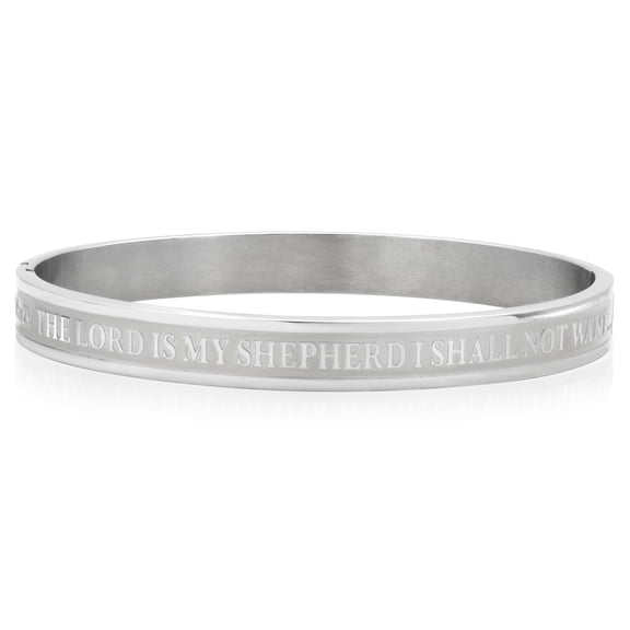 Lord's Prayer Inspirational Stainless Steel Cuff Bracelet