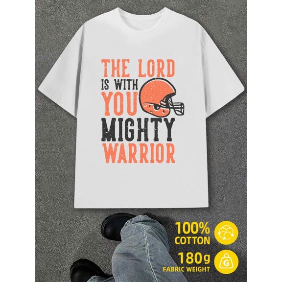 Greenink Lord's Warrior Tee men's white 180G 100% Cotton Spring and summer clothing Fashion Unisex Shirt Graphic Tee tshirts Trendy Unisex Shirt Short Sleeve tshirts