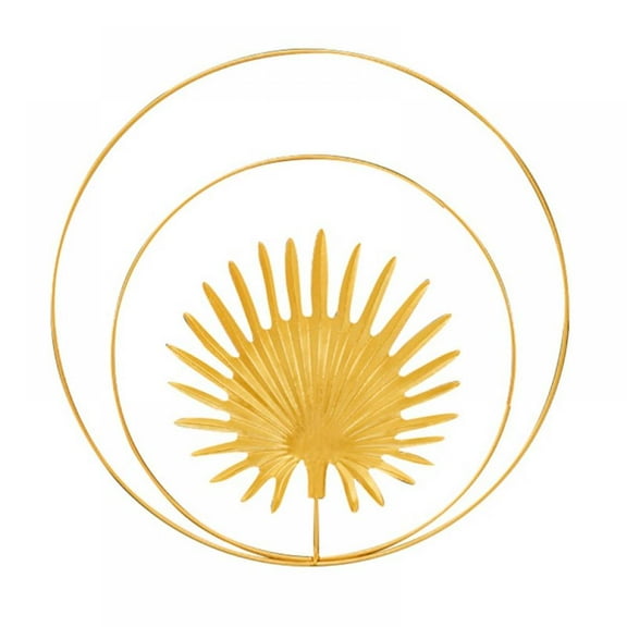 Lorddream Iron Wall Sculptures,Gold Metal Ginkgo, Maple, Monstera Leaf Wall Decor Round Wall Ornaments,Easy Installation Great for Bedroom Hanging Parts Hotel Wall Decoration