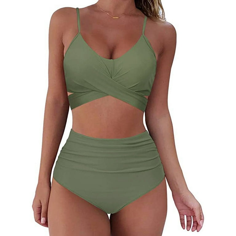 Criss cross hotsell high waisted bikini