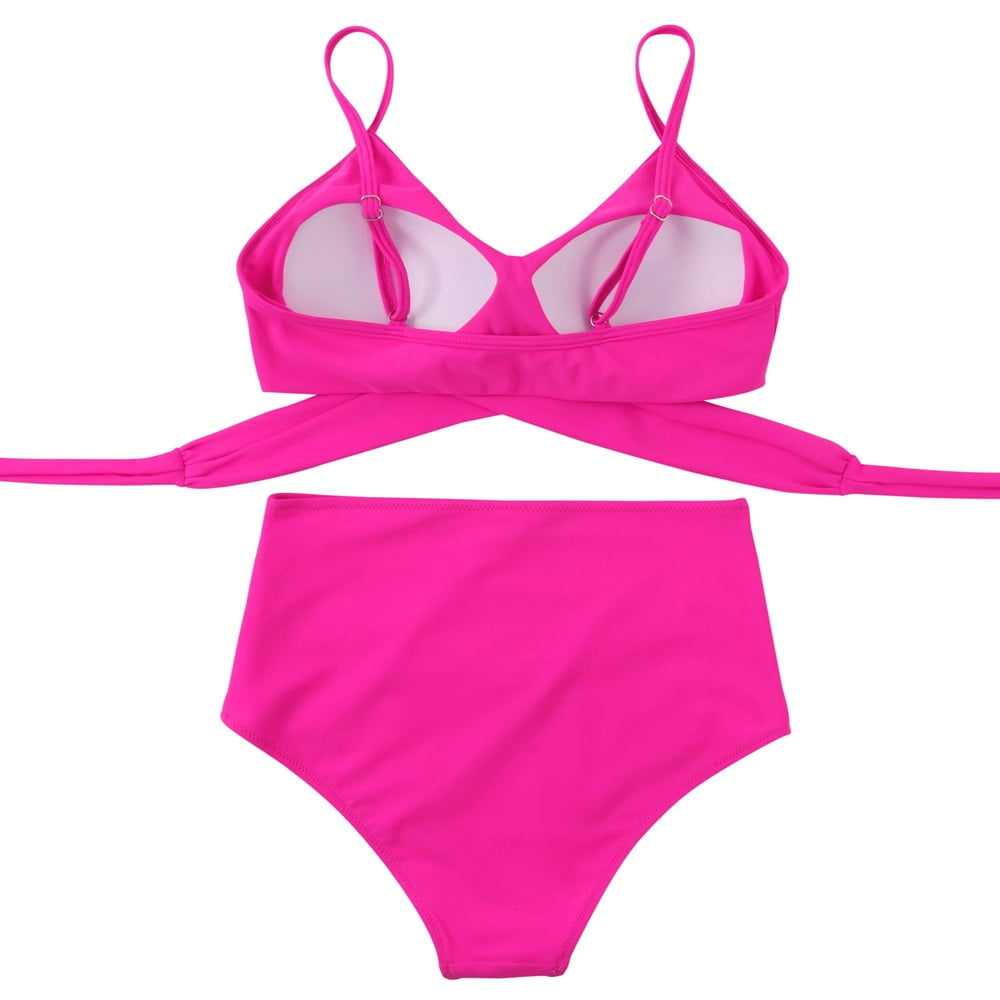 Criss Cross Back Floral Printed Tie Side Swimwear