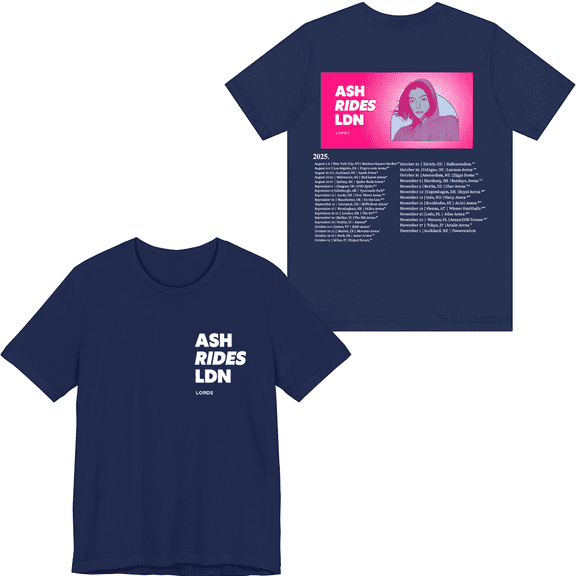 Lorde Merch Ash Rides LDN Tour T-shirt Unisex Men Women Short Sleeve Casual Tee