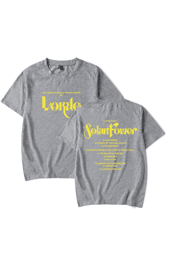 Lorde Merch Solar Power T-shirt Fashion Unisex Men Women Short Sleeve Casual Streetshirt Tee