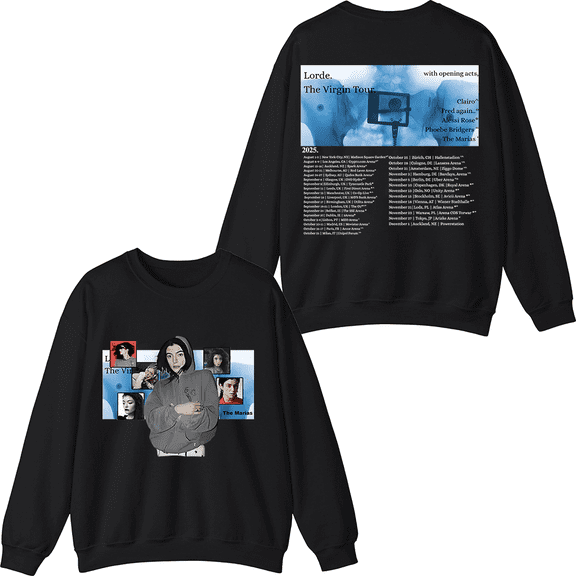 Lorde Merch The Virgin Tour 2025 Crewneck Sweatshirt Unisex Men Women Long Sleeve