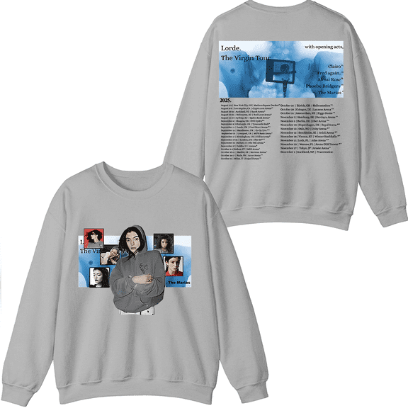 Lorde Merch The Virgin Tour 2025 Crewneck Sweatshirt Unisex Men Women Long Sleeve