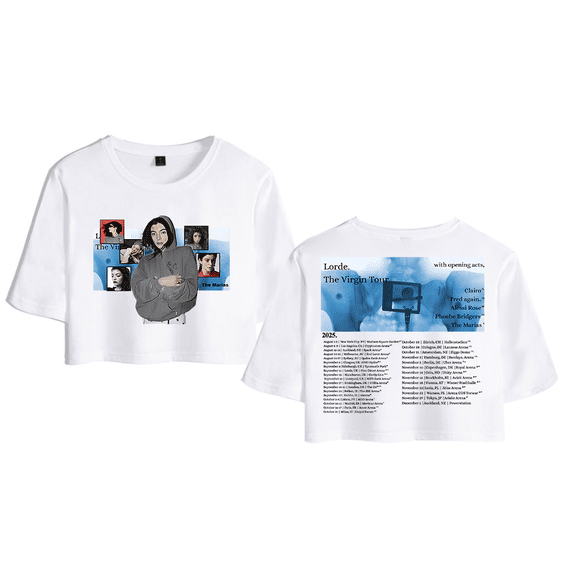 Lorde Merch The Virgin Tour 2025 Crop Top Graphic T-shirt Women Girl Short Sleeve