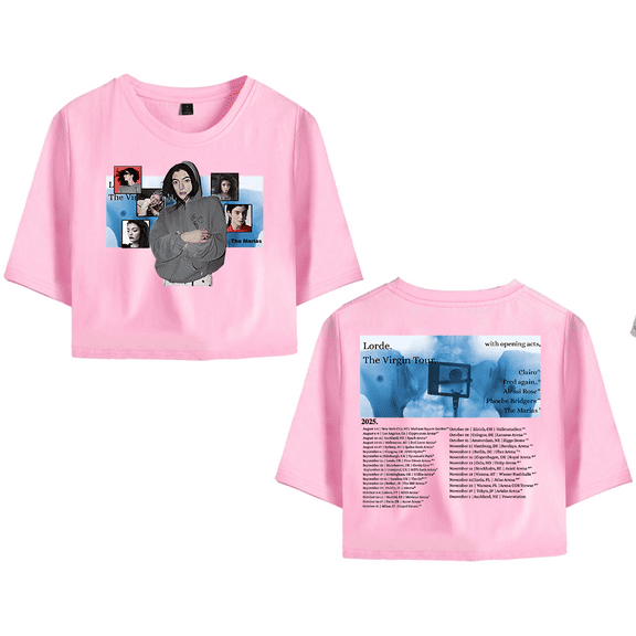 Lorde Merch The Virgin Tour 2025 Crop Top Graphic T-shirt Women Girl Short Sleeve