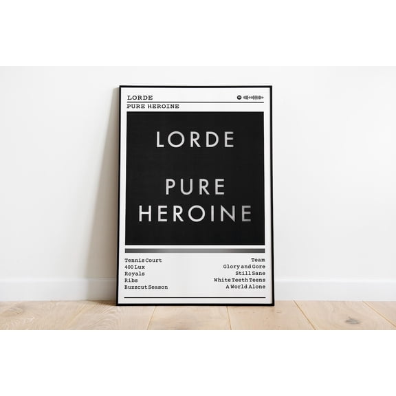 Lorde, Pure Heroine, Album Prints, Wall Decor S, Album Cover, Pop Music #682, Unframed Poster Size 8x12