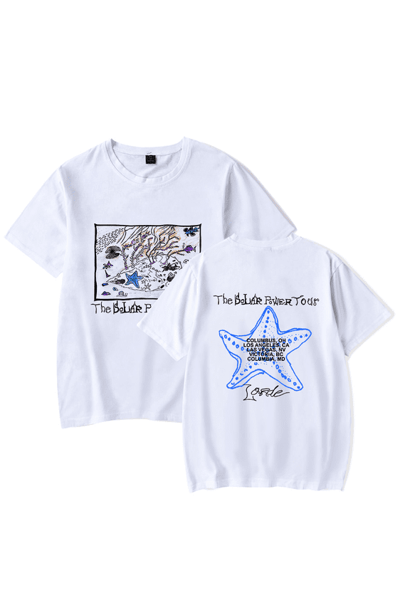 Lorde Tee Solar Power Merch Unisex Fashion T-Shirt Men Women Cool Short Sleeve Graphic Tops Trendy Streetwear