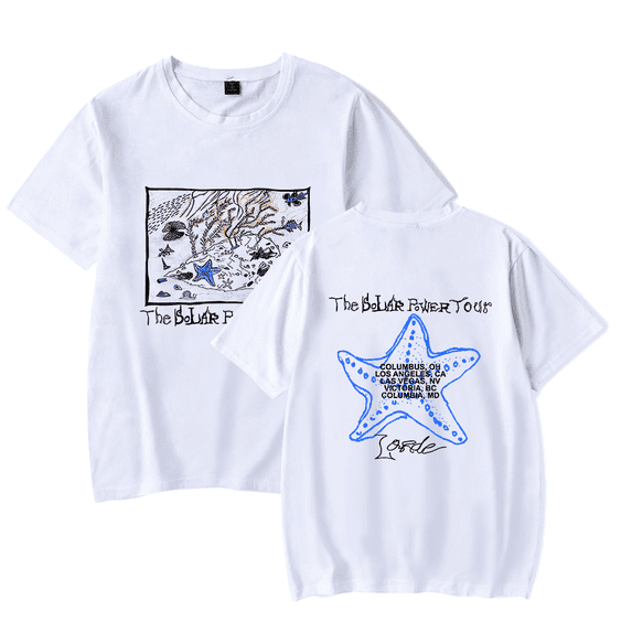 Lorde Tee The Solar Power Merch Men Women Fashion T-shirt women's men's fashionable cool short sleeved shirt