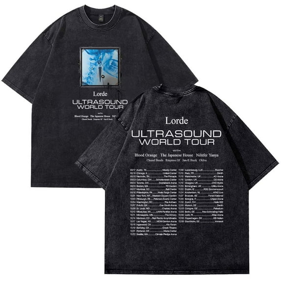 Lorde Ultrasound World Tour 2025 Merch Cotton T-Shirt Wash Tee Women Men Short Sleeve Crewneck Tee