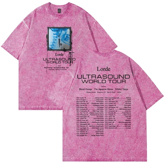 Lorde Ultrasound World Tour 2025 Merch Cotton T-Shirt Wash Tee Women Men Short Sleeve Crewneck Tee