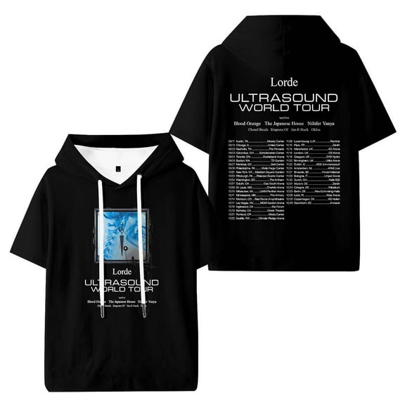 Lorde Ultrasound World Tour 2025 Merch Hooded T-Shirts Women Men Short Sleeve Tee Casual Fashion Clothes