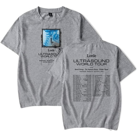 Lorde Ultrasound World Tour 2025 Merch Short Sleeve T-shirt Unisex Fashion Crew Neck Top