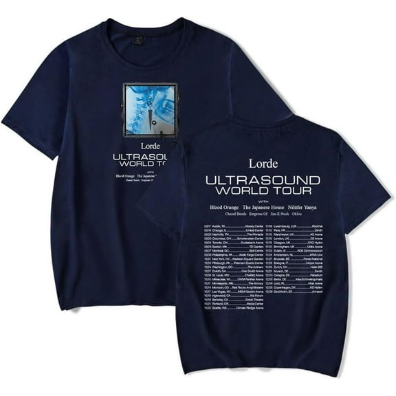 Lorde Ultrasound World Tour 2025 Merch Short Sleeve T-shirt Unisex Fashion Crew Neck Top