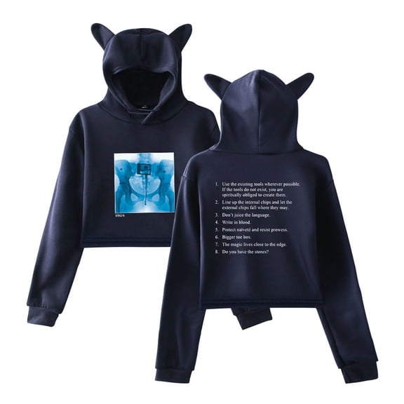 Lorde Virgin Short Hoodies 2025 New Album Cat Ear Sweatshirts Women Streetwear Tops