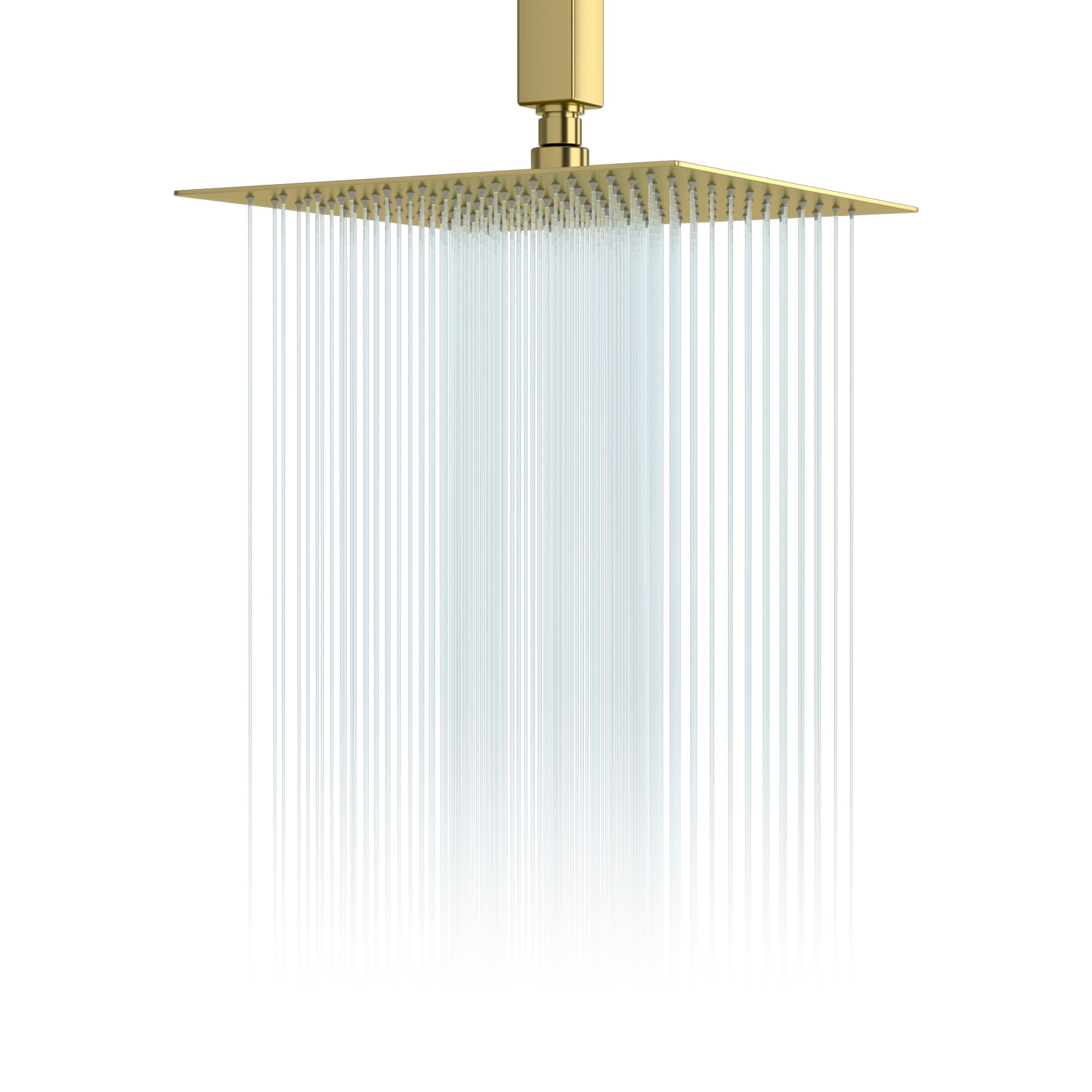 Lordear 12" Square Bathroom Top spray Stainless Steel Rain Shower Head, Gold Shower Head