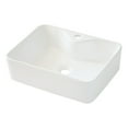 thumbnail image 1 of Lordear  19"x15" White Ceramic Handmade Rectangular Bathroom Vessel Sink with Faucet Hole - 18.85x14.4x5.25 18.85x14.4x5.25 - White, 1 of 5