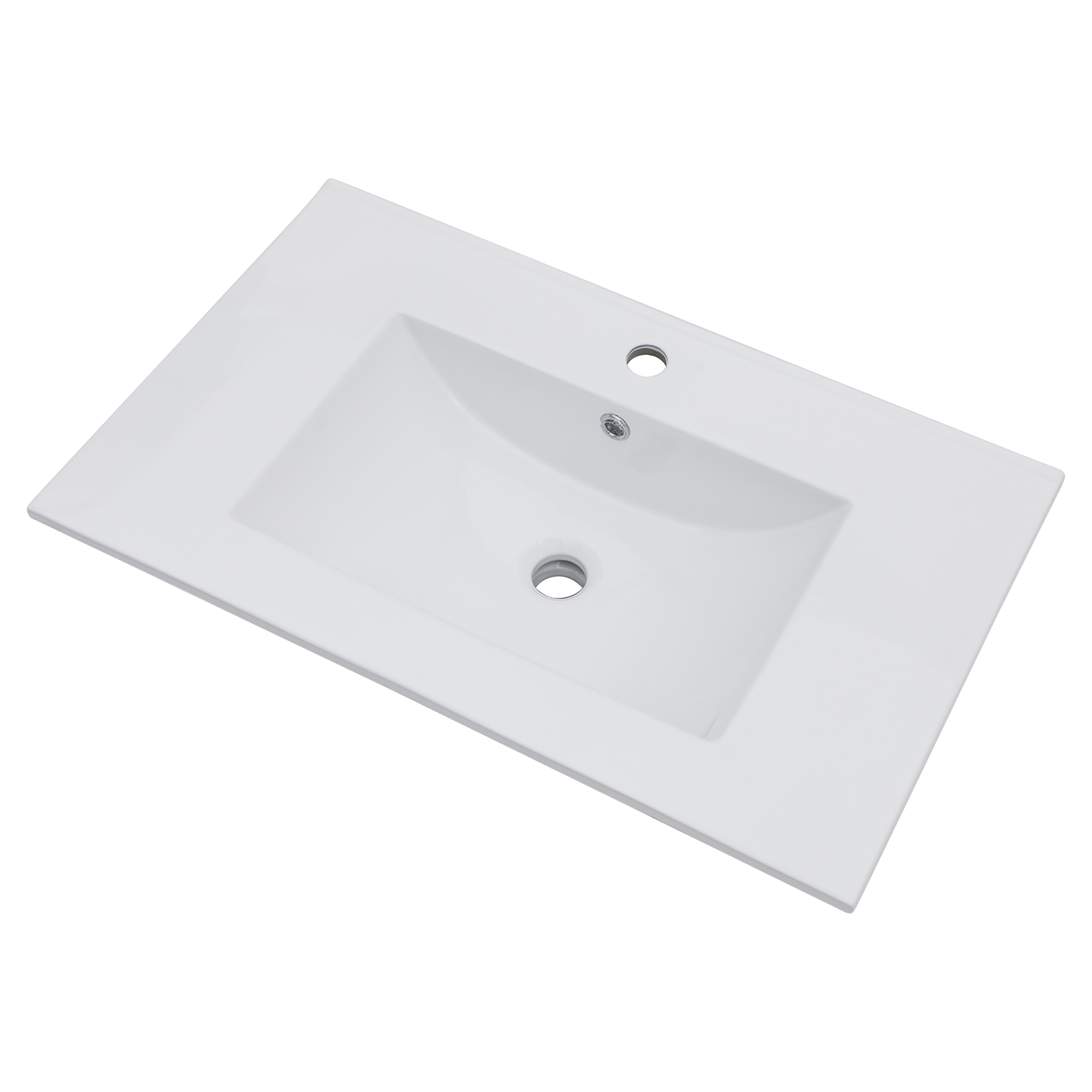 Lordear 30.2"x18.5"x6.8" White Bathroom Sink One Hole Drop in Porcelain Ceramic Bathroom Vanity Top Sink Basin