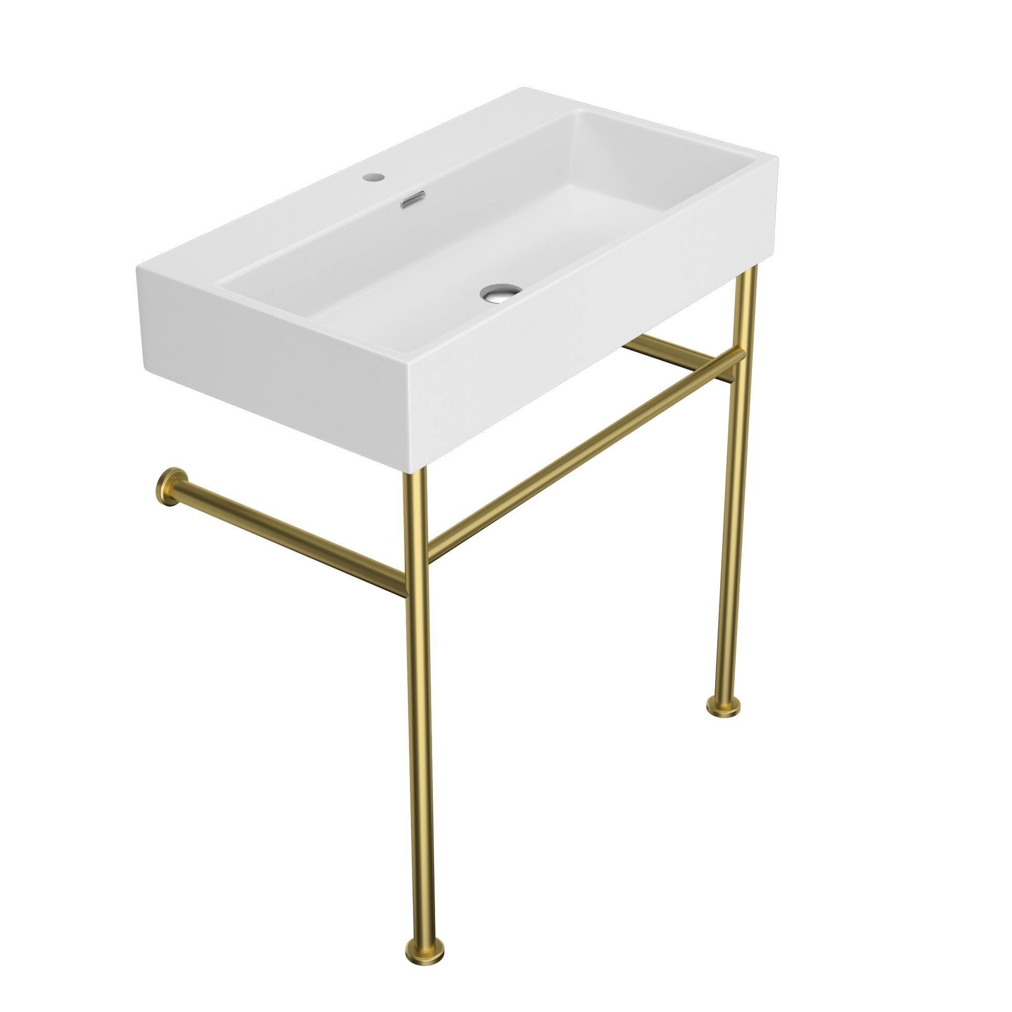 Lordear 30"x17"x5.7" White Console Sink Ceramic Bathroom Vanity