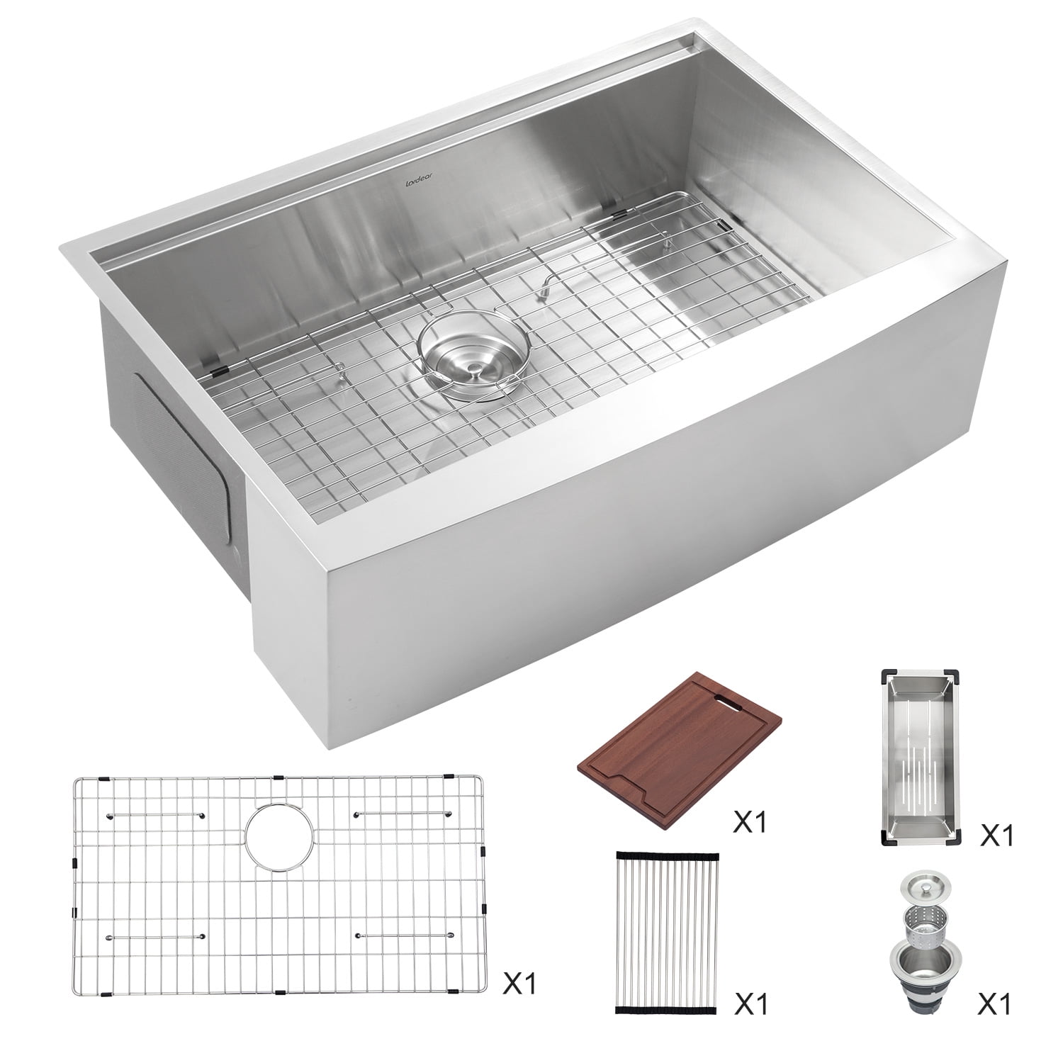 30" Stainless Steel Farmhouse Apron Front Workstation Sink