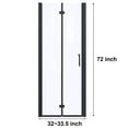 thumbnail image 1 of Lordear 72"H 30"/32"/34"/36"W Adjustable Width Semi-Frameless Pivot Shower Door with Reversible Installation 72"x32" - Black, 1 of 5