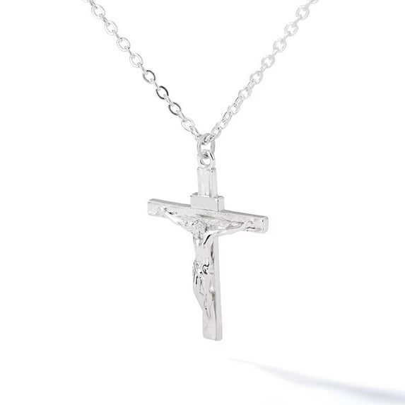 Lordgold Christian Cross Series Necklaces Jesus Cross Necklace Religion Choker Chain Punk Jewelry For Women Men Baptism 14k Yellow Gold Gifts