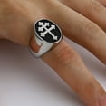 thumbnail image 1 of Valily Lorraine Cross Ring 14K White Gold Crux Vera Cross of Lorraine Rings for Men Jewelry S215, 1 of 6