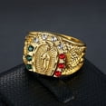 thumbnail image 1 of Lordluxury 14k Yellow Gold Punk Fashion Virgin Mary Men's Proposal Ring Exaggerated Micro-set Date Wedding Big Ring B213, 1 of 6