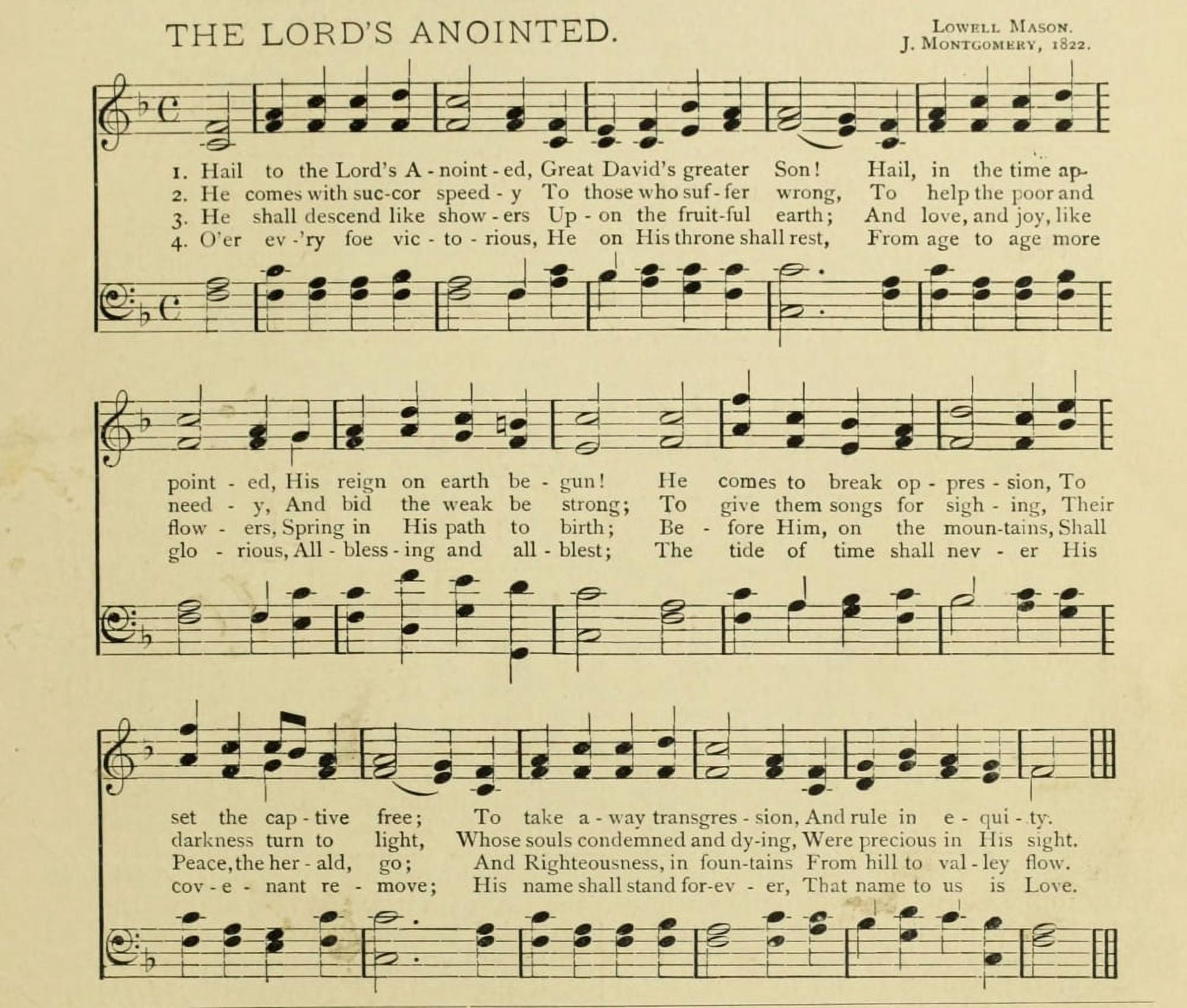 Lords Anointed Christmas in Song 1891 Canvas Art - (18 x 24)