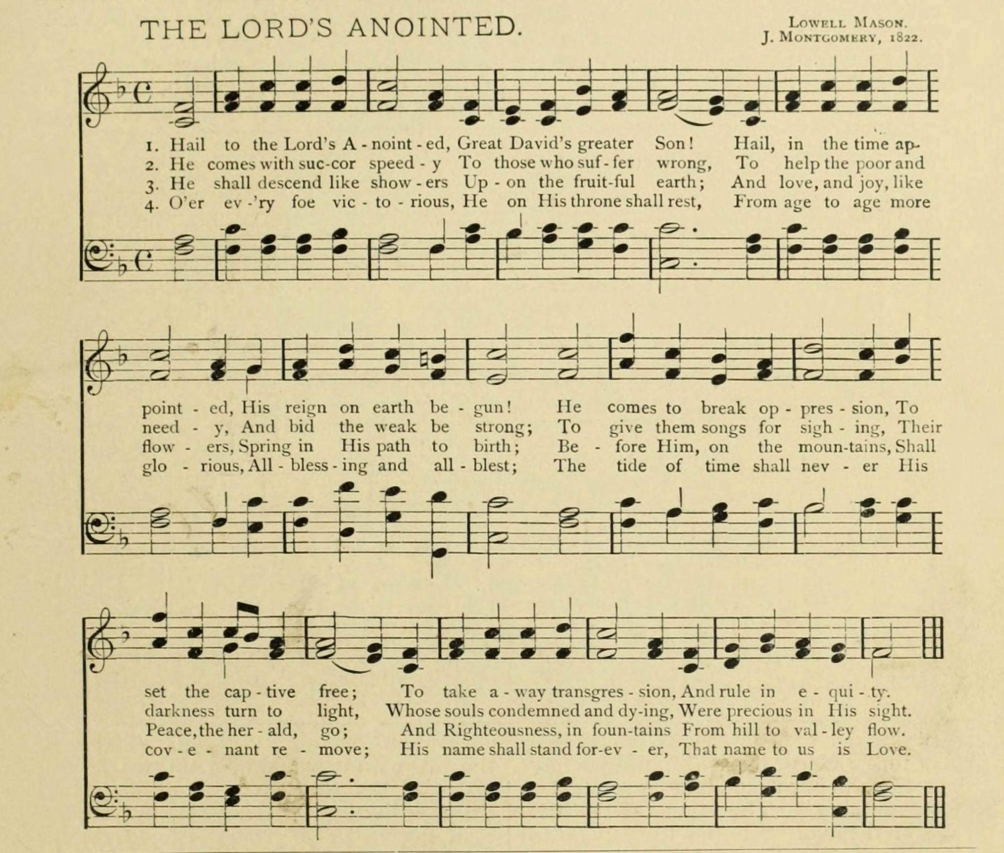 Lords Anointed Christmas in Song 1891 Canvas Art - (24 x 36)