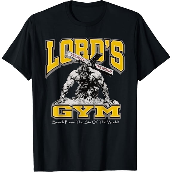 Lords Gym Bench Press The Sin Of The World, Christian Jesus T-Shirt