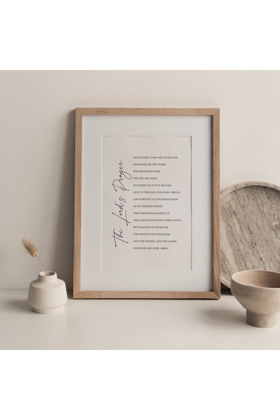 Lords Prayer Christian Scripture Print