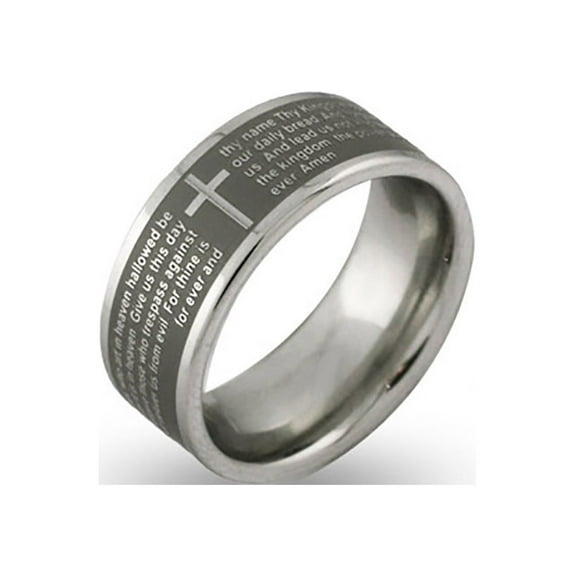Lords Prayer Message Ring for Women & Men, Ring Sizes 5 to 12