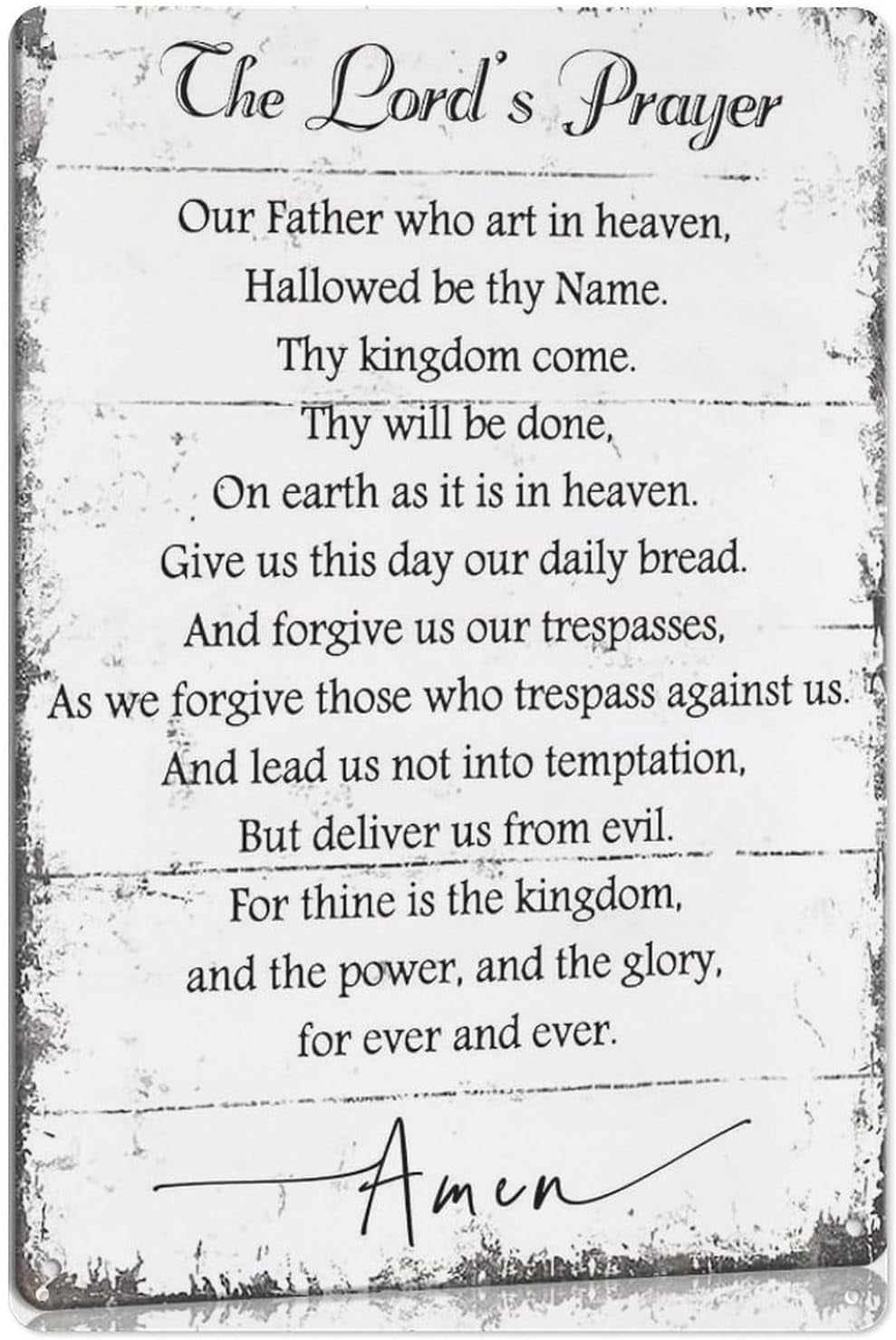 The Lords Prayer Wall Art Our Father Prayer Wall Decor Metal Sign ...